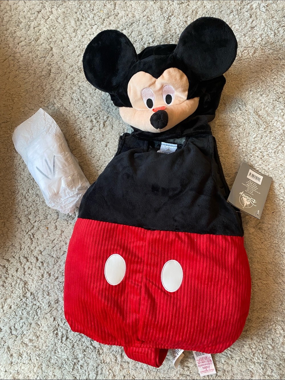 Disney Mickey Mouse Black Red Plush Character Costume